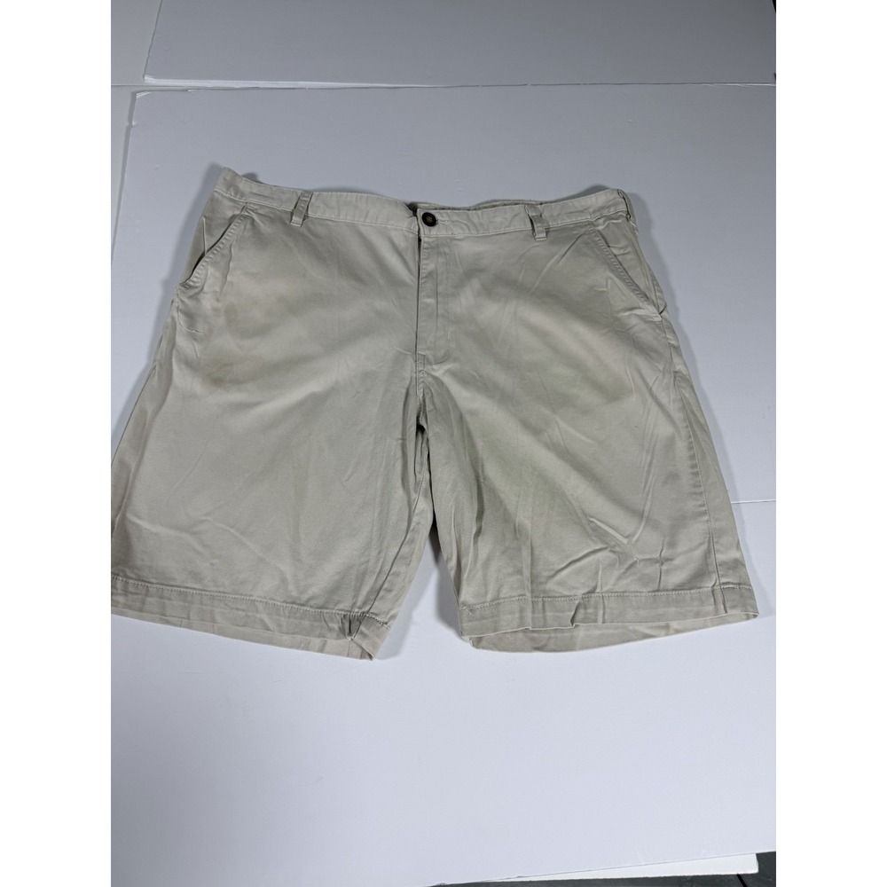 George Chino Shorts Mens 40 Sidewalk Beige Cotton Stretch Flat Front Pockets